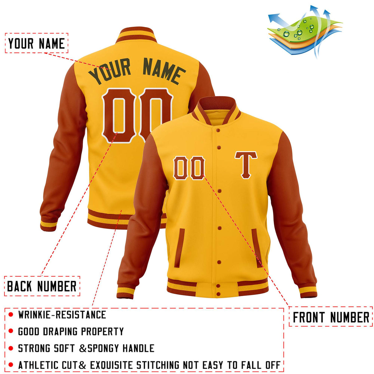 Custom Full-Snap Casual Baseball Coats Varsity Letterman Jackets