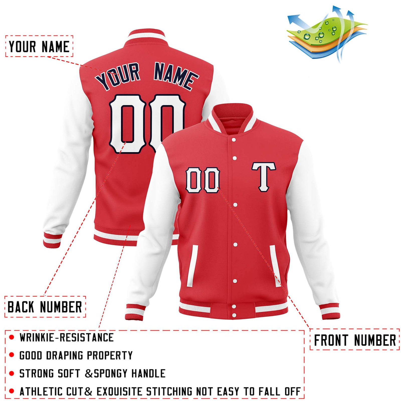 Custom Man's Varsity Baseball Jacket Cotton Blend Letterman Coats