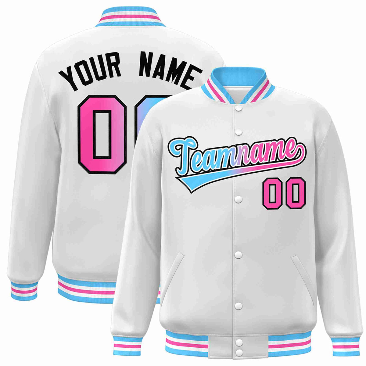 custom varsity full-snap letterman jackets stitched &amp; details
