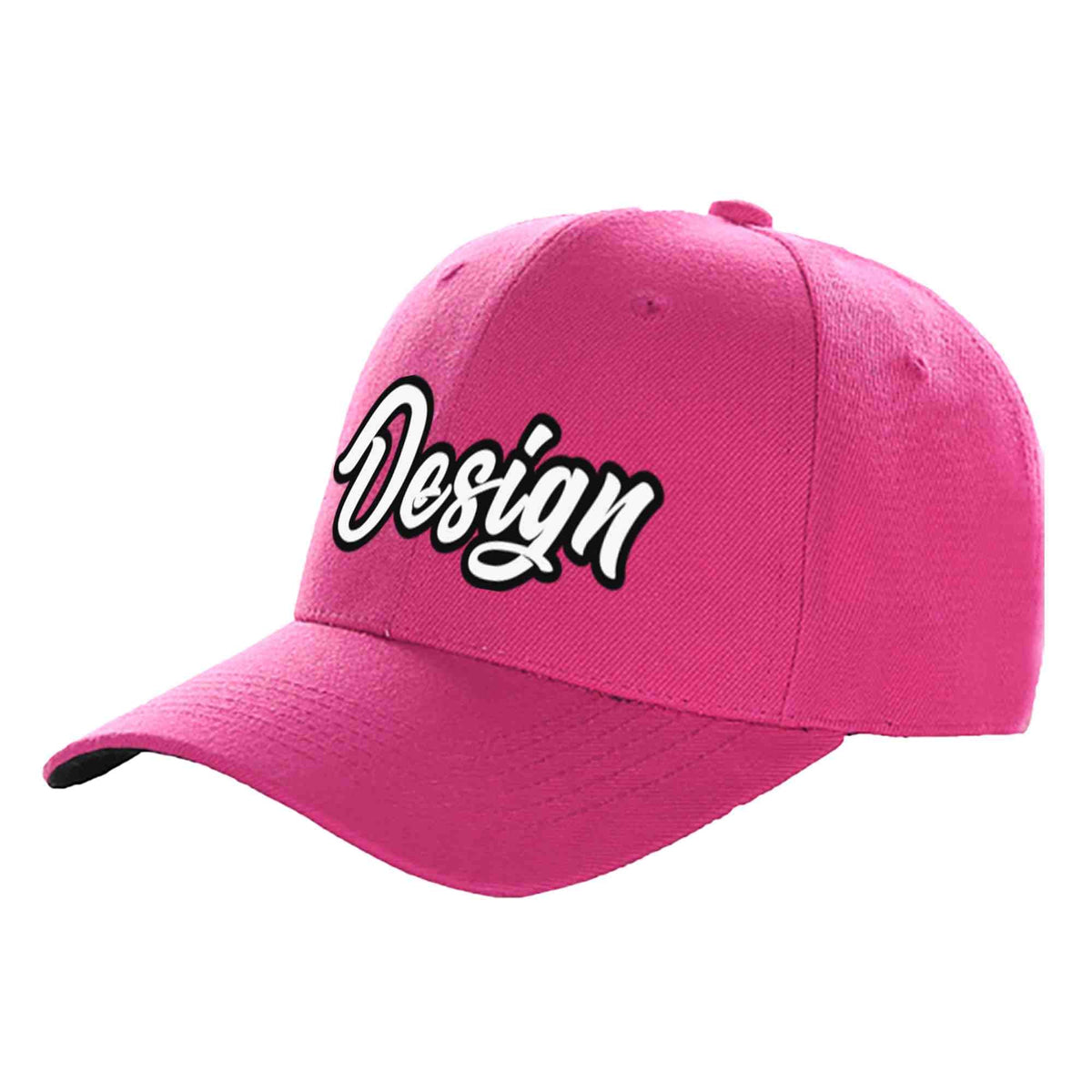 Custom Rose Red White-Black Curved Eaves Sport Design Baseball Cap