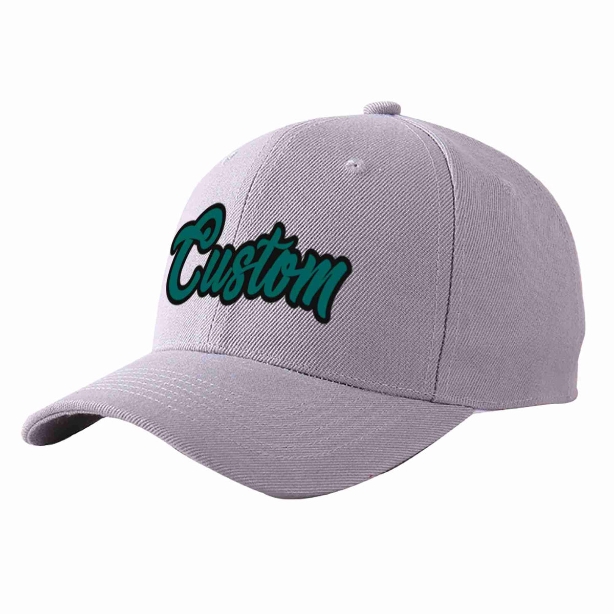 Custom Gray Aqua-Black Curved Eaves Sport Baseball Cap Design for Men/Women/Youth