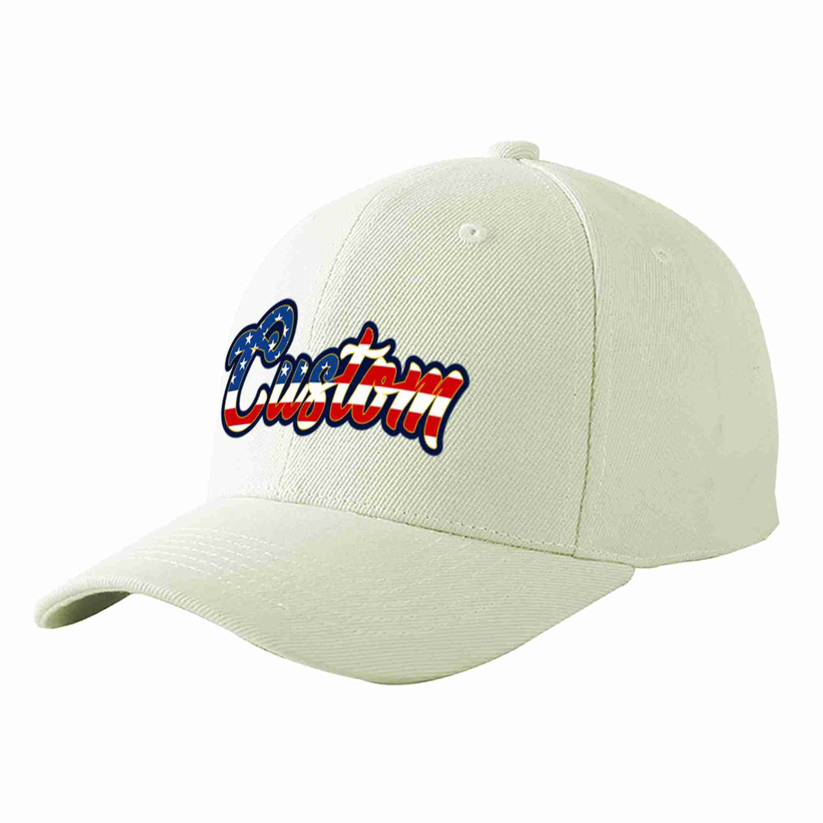 Custom Cream Vintage USA Flag-Gold Curved Eaves Sport Baseball Cap Design for Men/Women/Youth