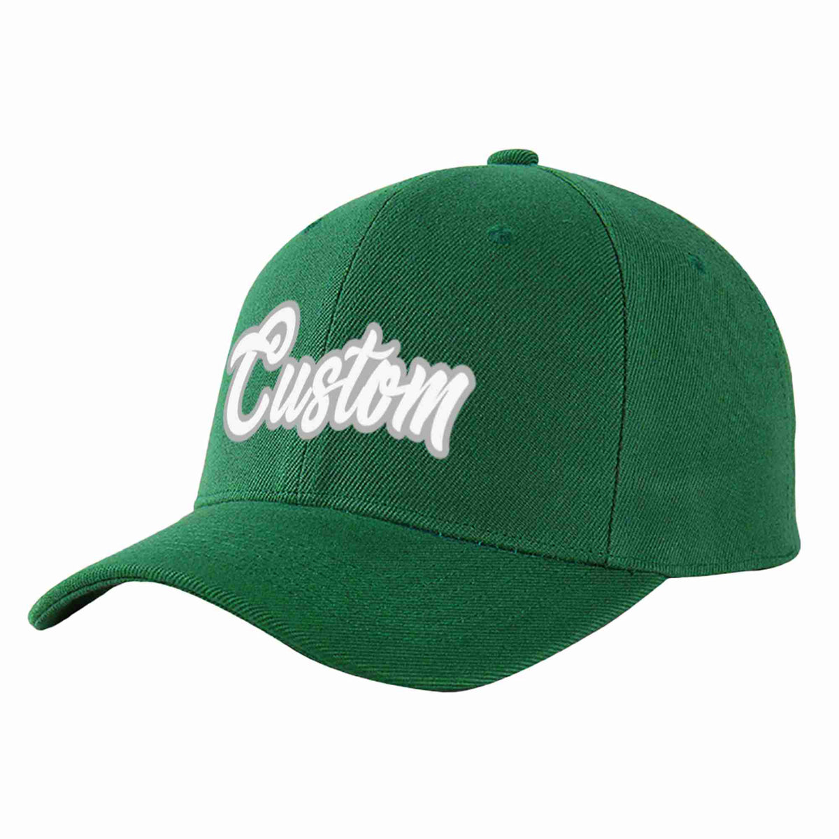 Custom Green White-Gray Curved Eaves Sport Baseball Cap Design for Men/Women/Youth