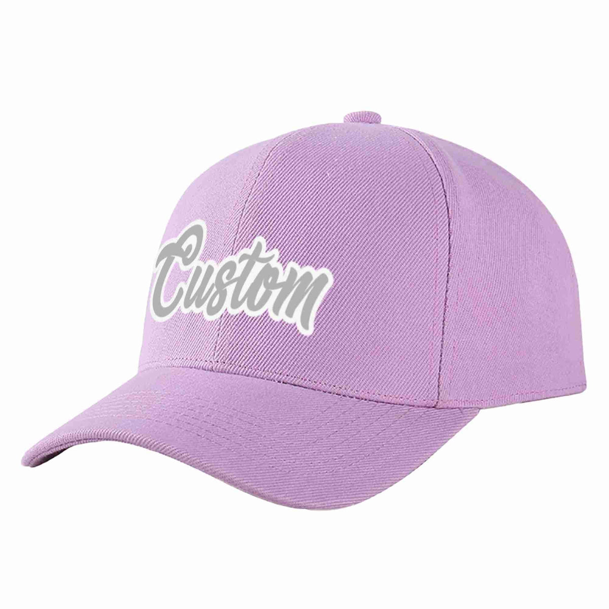 Custom Light Purple Gray-White Curved Eaves Sport Baseball Cap Design for Men/Women/Youth