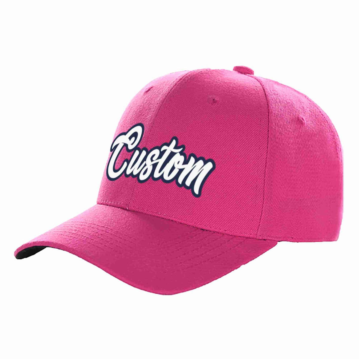 Custom Rose Red White-Navy Curved Eaves Sport Baseball Cap Design for Men/Women/Youth