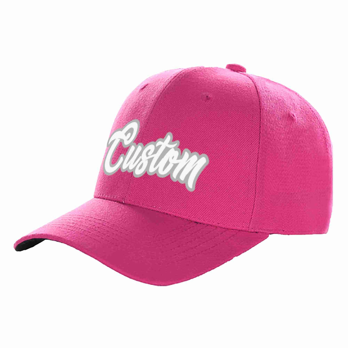 Custom Rose Red White-Gray Curved Eaves Sport Baseball Cap Design for Men/Women/Youth
