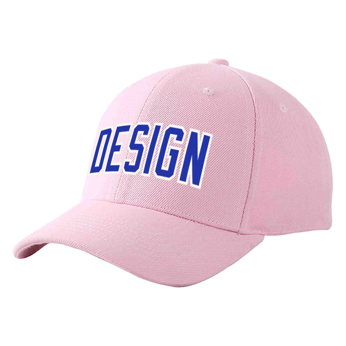Custom Pink Royal-White Curved Eaves Sport Design Baseball Cap