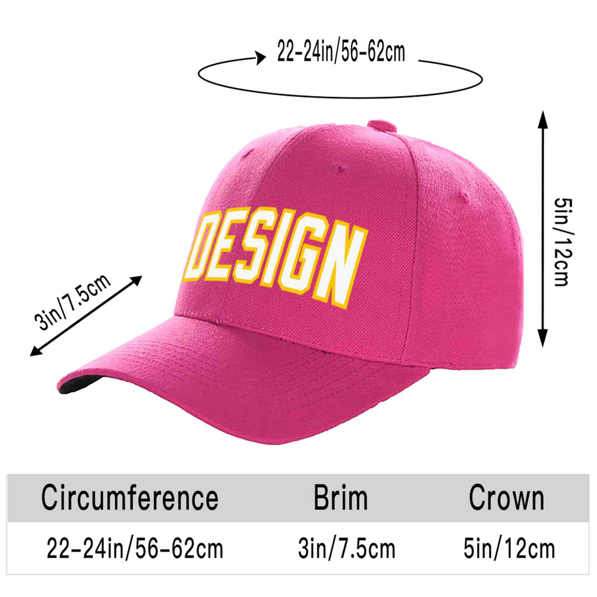 Custom Rose Red White-Gold Curved Eaves Sport Design Baseball Cap