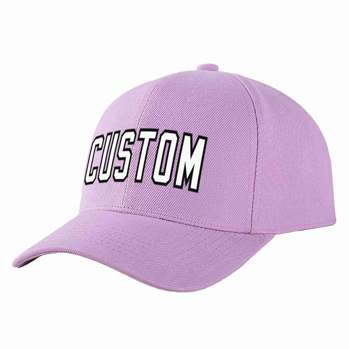 Custom Light Purple White-Black Curved Eaves Sport Baseball Cap Design for Men/Women/Youth