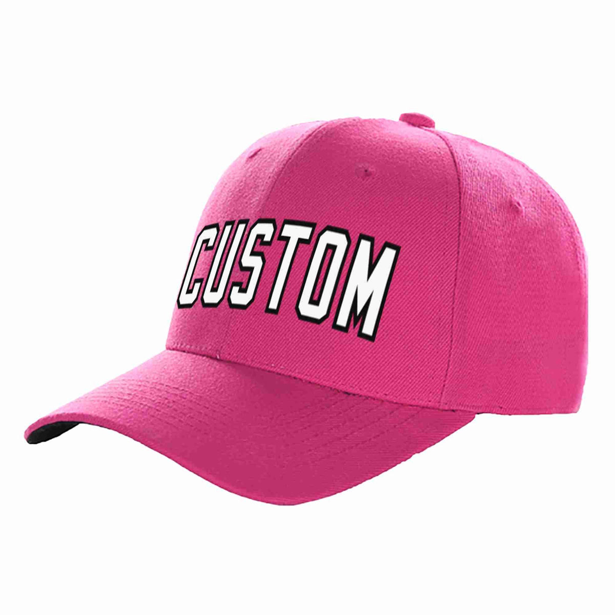 Custom Rose Red White-Black Curved Eaves Sport Baseball Cap Design for Men/Women/Youth
