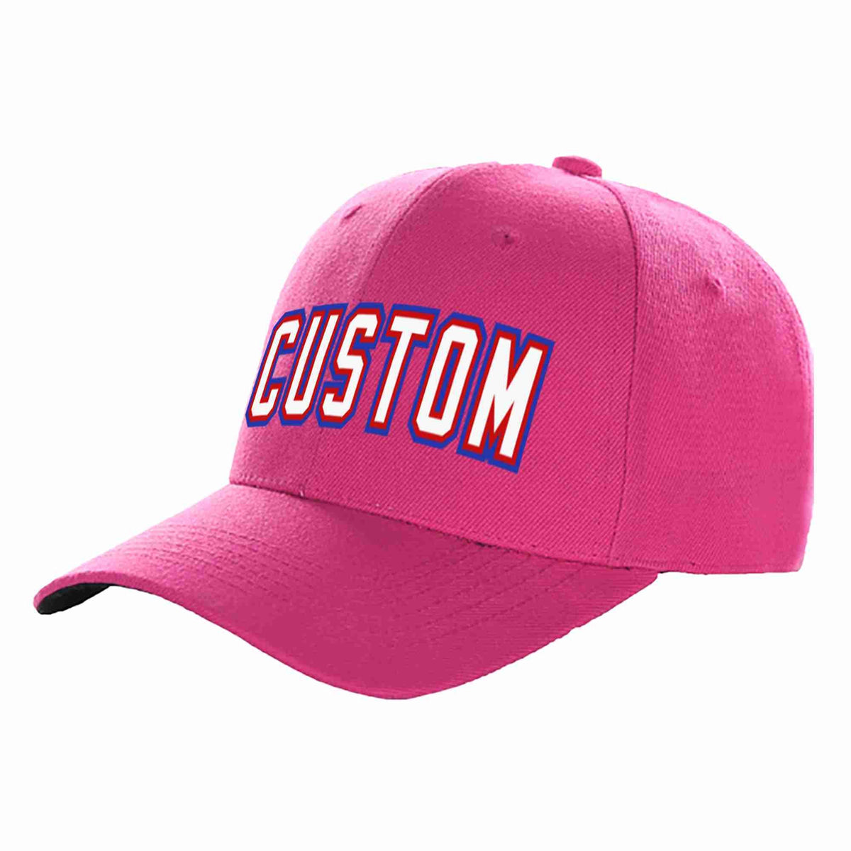 Custom Rose Red White-Red Curved Eaves Sport Baseball Cap Design for Men/Women/Youth