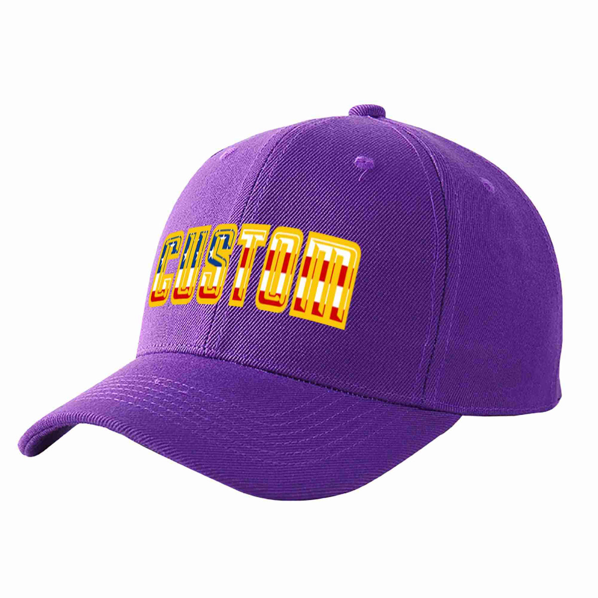 Custom Purple Vintage USA Flag-Gold Curved Eaves Sport Baseball Cap Design for Men/Women/Youth