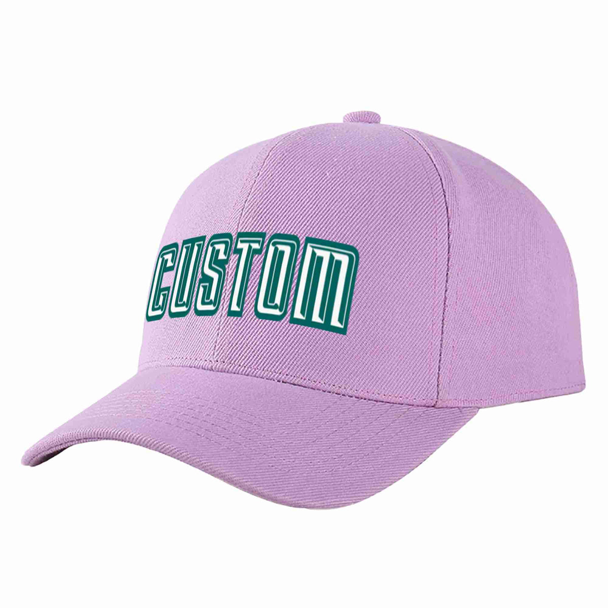 Custom Light Purple White-Aqua Curved Eaves Sport Baseball Cap Design for Men/Women/Youth