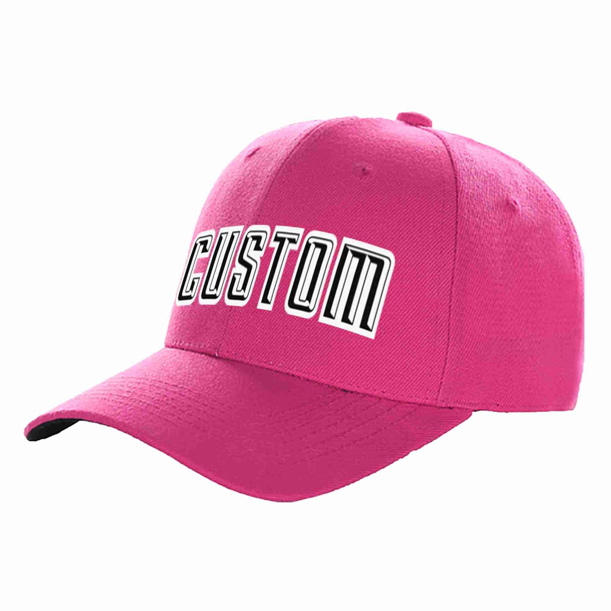 Custom Rose Red Black-White Curved Eaves Sport Baseball Cap Design for Men/Women/Youth
