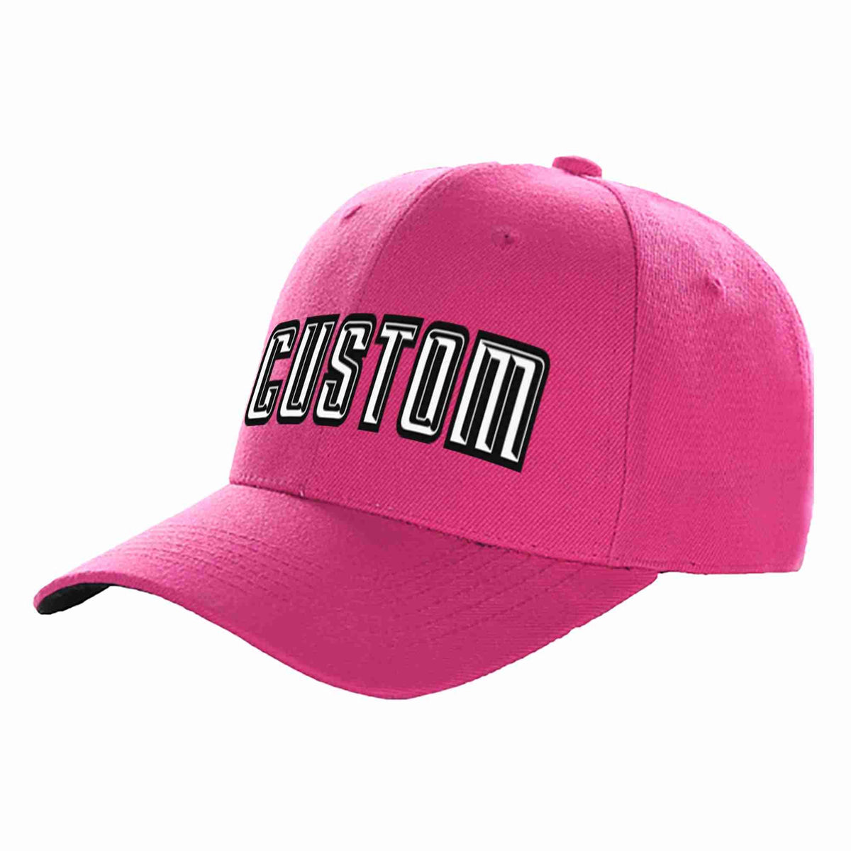 Custom Rose Red White-Black Curved Eaves Sport Baseball Cap Design for Men/Women/Youth