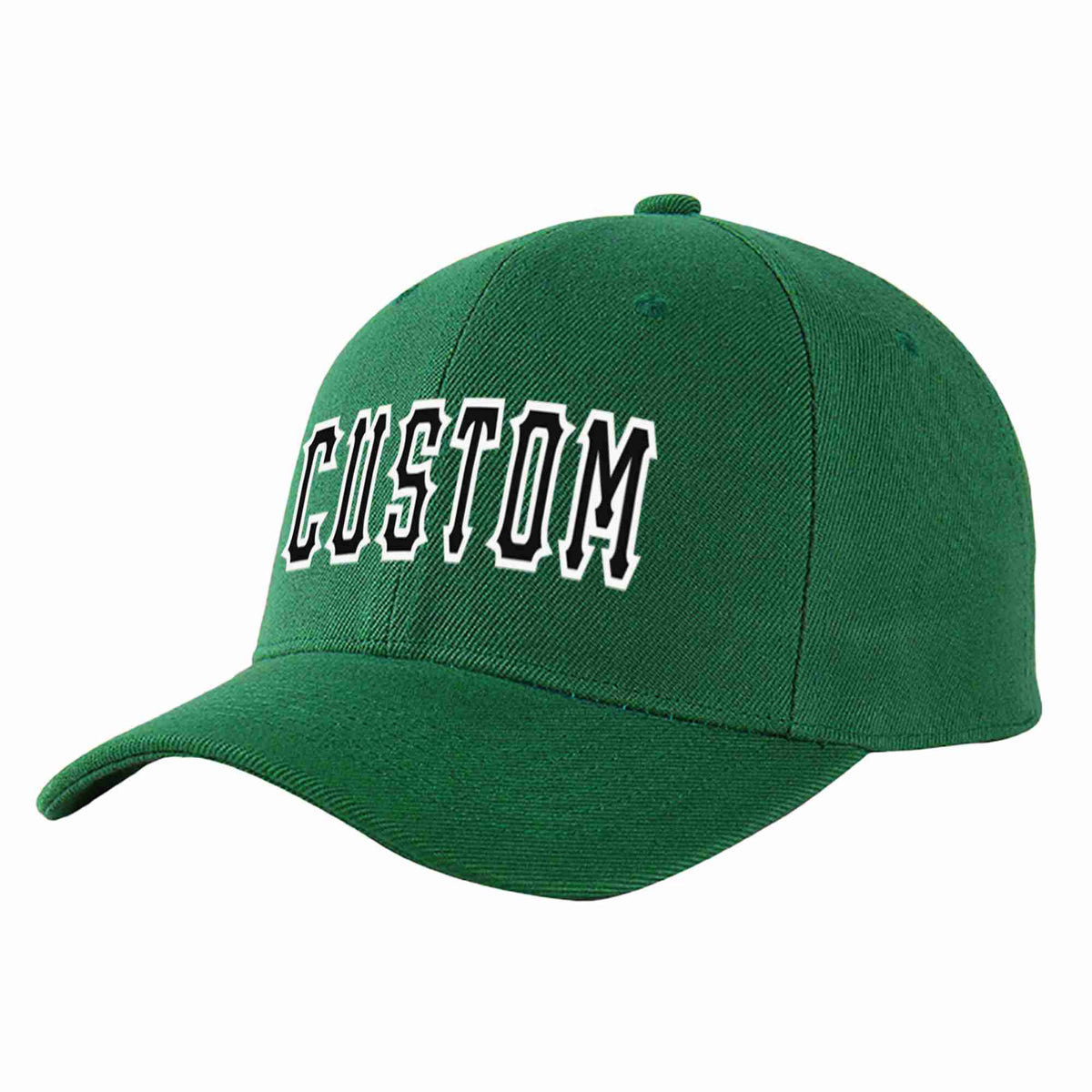 Custom Green Black-White Curved Eaves Sport Baseball Cap Design for Men/Women/Youth