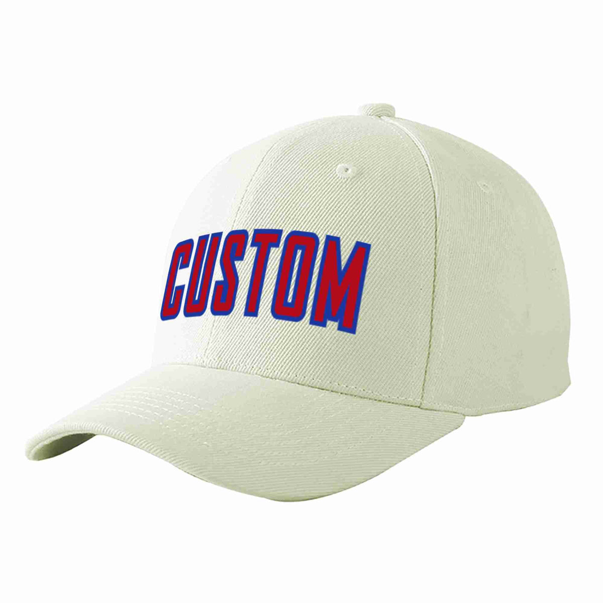 Custom Cream Red-Royal Curved Eaves Sport Baseball Cap Design for Men/Women/Youth