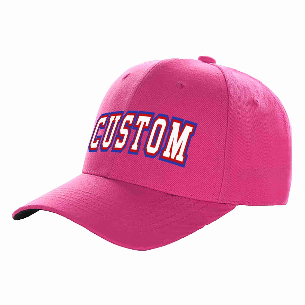 Custom Rose Red White-Red Curved Eaves Sport Baseball Cap Design for Men/Women/Youth