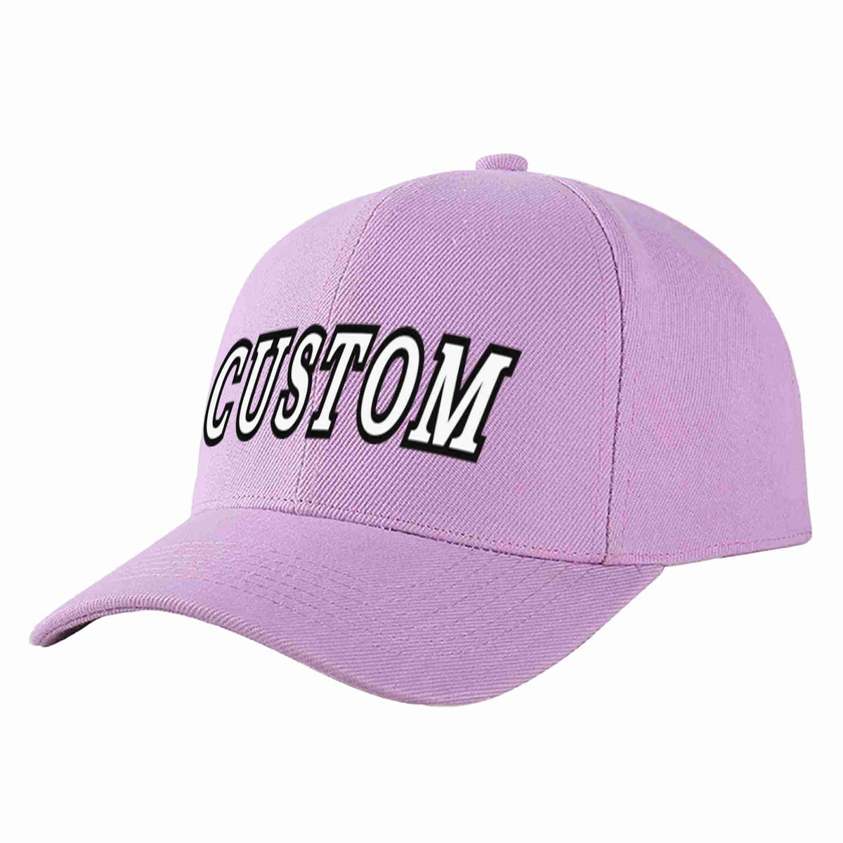 Custom Light Purple White-Black Curved Eaves Sport Baseball Cap Design for Men/Women/Youth