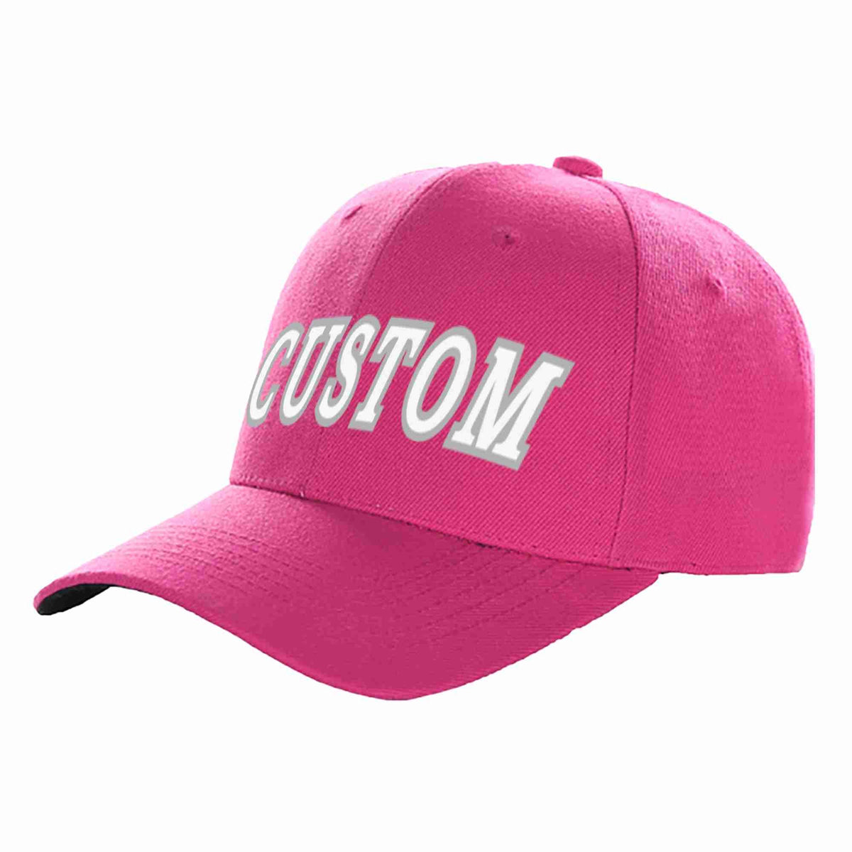 Custom Rose Red White-Gray Curved Eaves Sport Baseball Cap Design for Men/Women/Youth