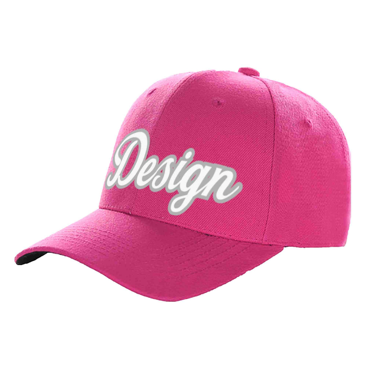 Custom Rose Red White-Gray Curved Eaves Sport Design Baseball Cap