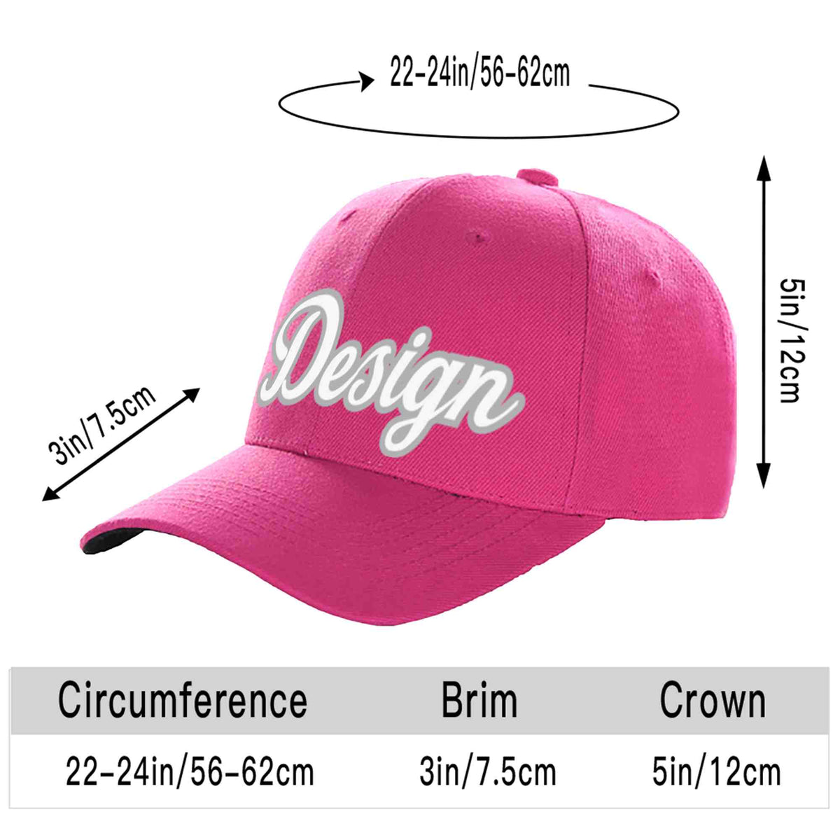 Custom Rose Red White-Gray Curved Eaves Sport Design Baseball Cap