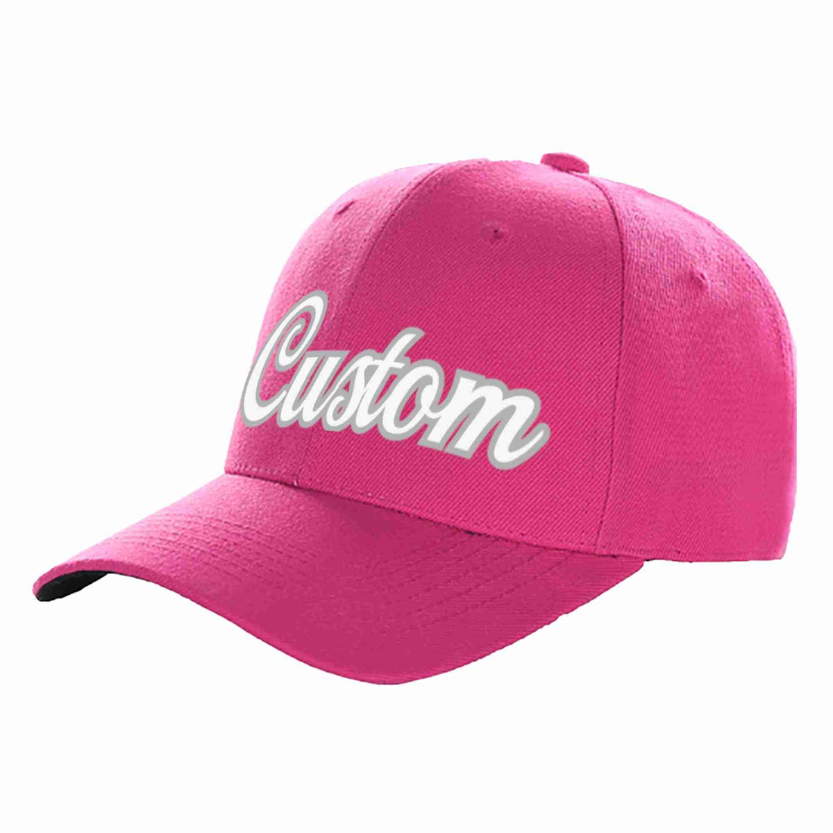Custom Rose Red White-Gray Curved Eaves Sport Baseball Cap Design for Men/Women/Youth