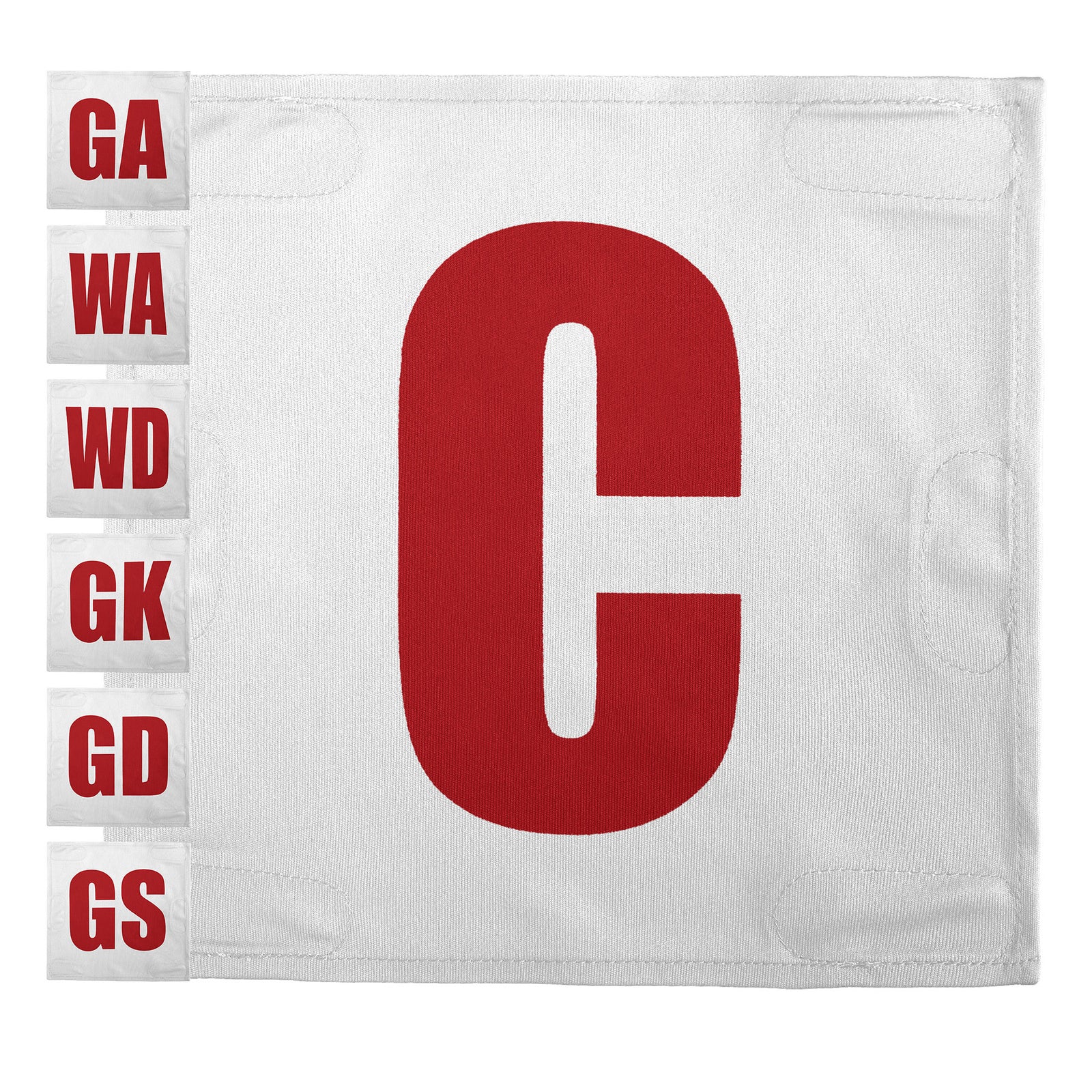 Netball Velcro Patches Set White & Red