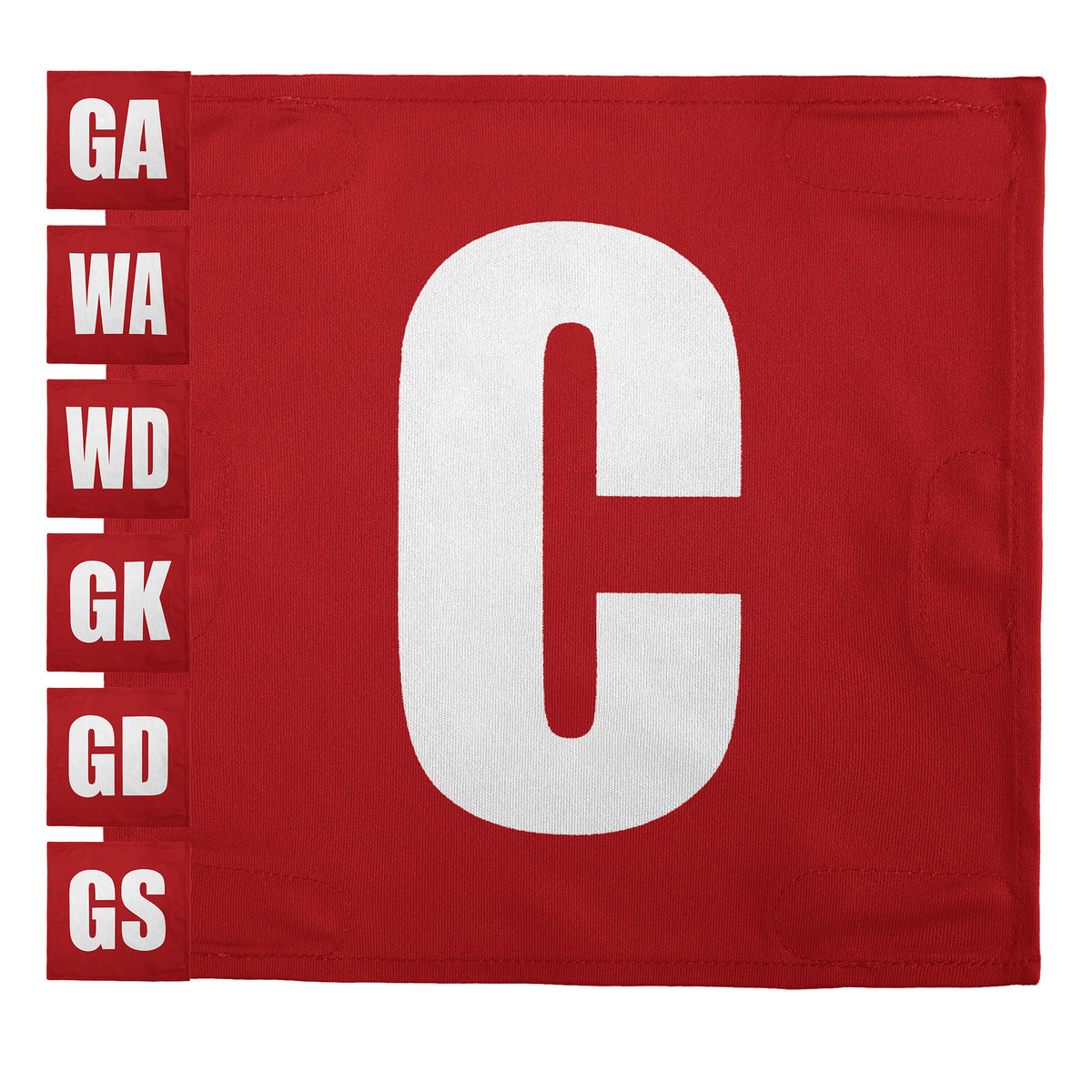 Netball Velcro Patches Set Red &amp; White