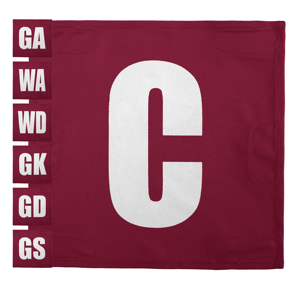 Netball Velcro Patches Set Crimson &amp; White