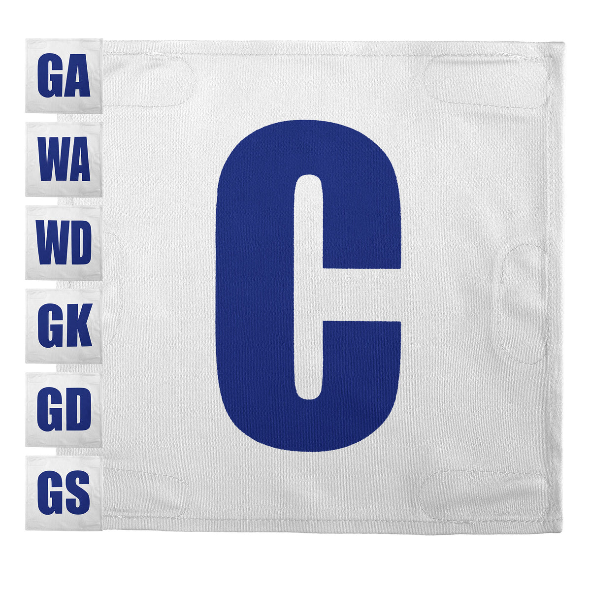 Netball Velcro Patches Set White &amp; Royal Blue