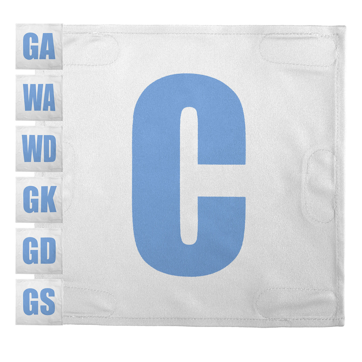 Netball Velcro Patches Set White &amp; Light Blue