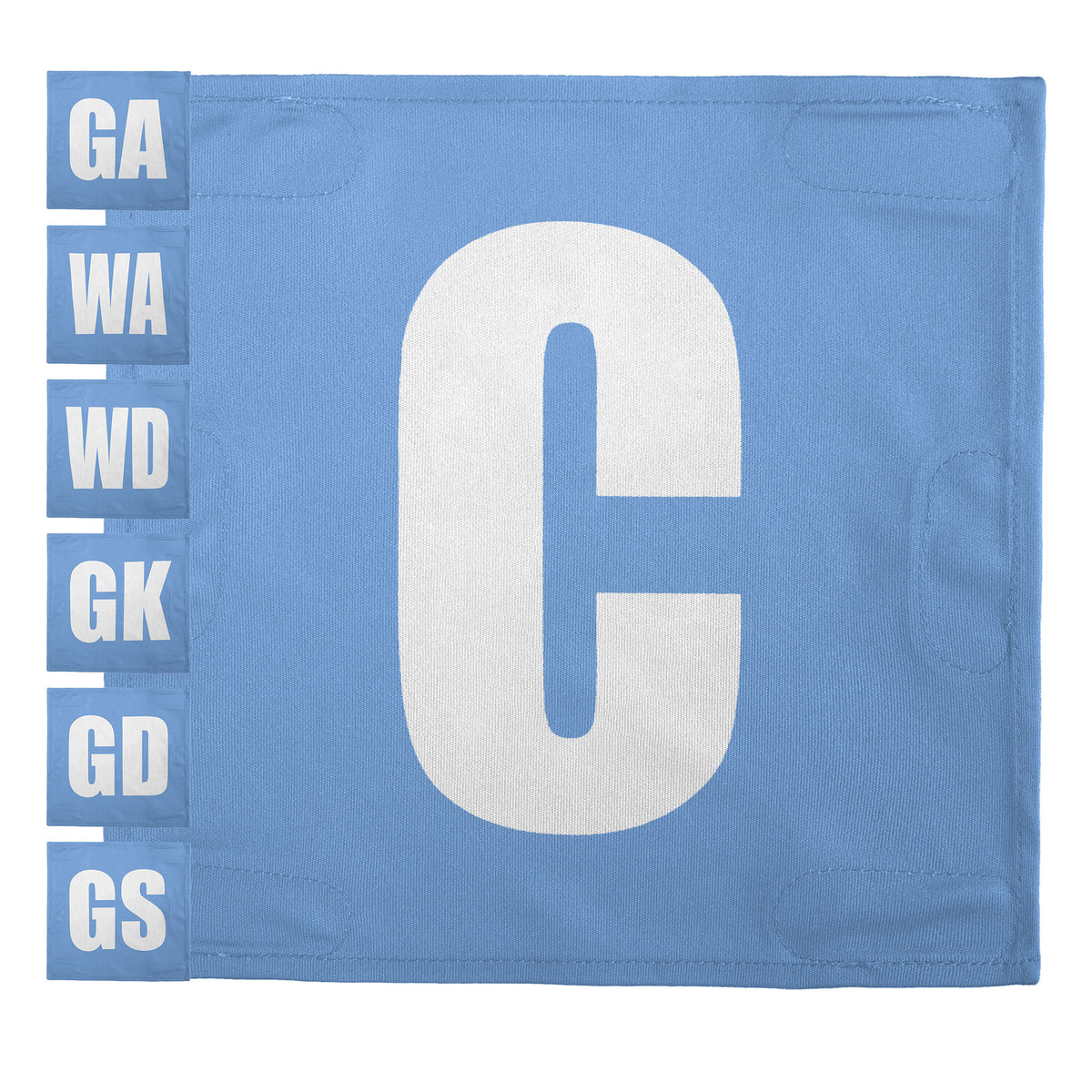 Netball Velcro Patches Set Light Blue &amp; White