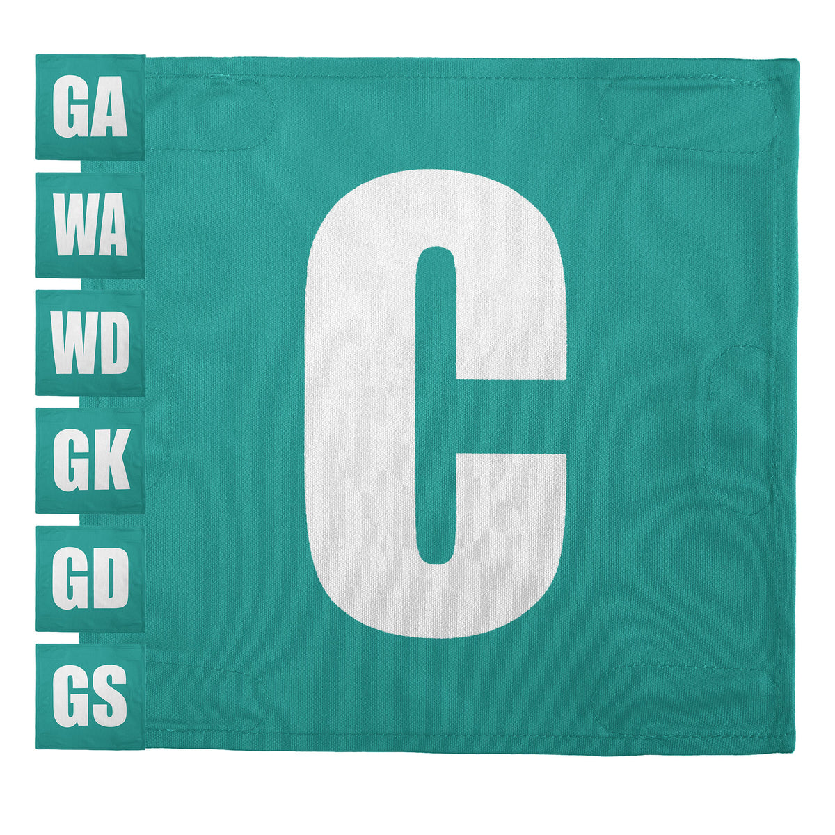 Netball Velcro Patches Set Aqua &amp; White