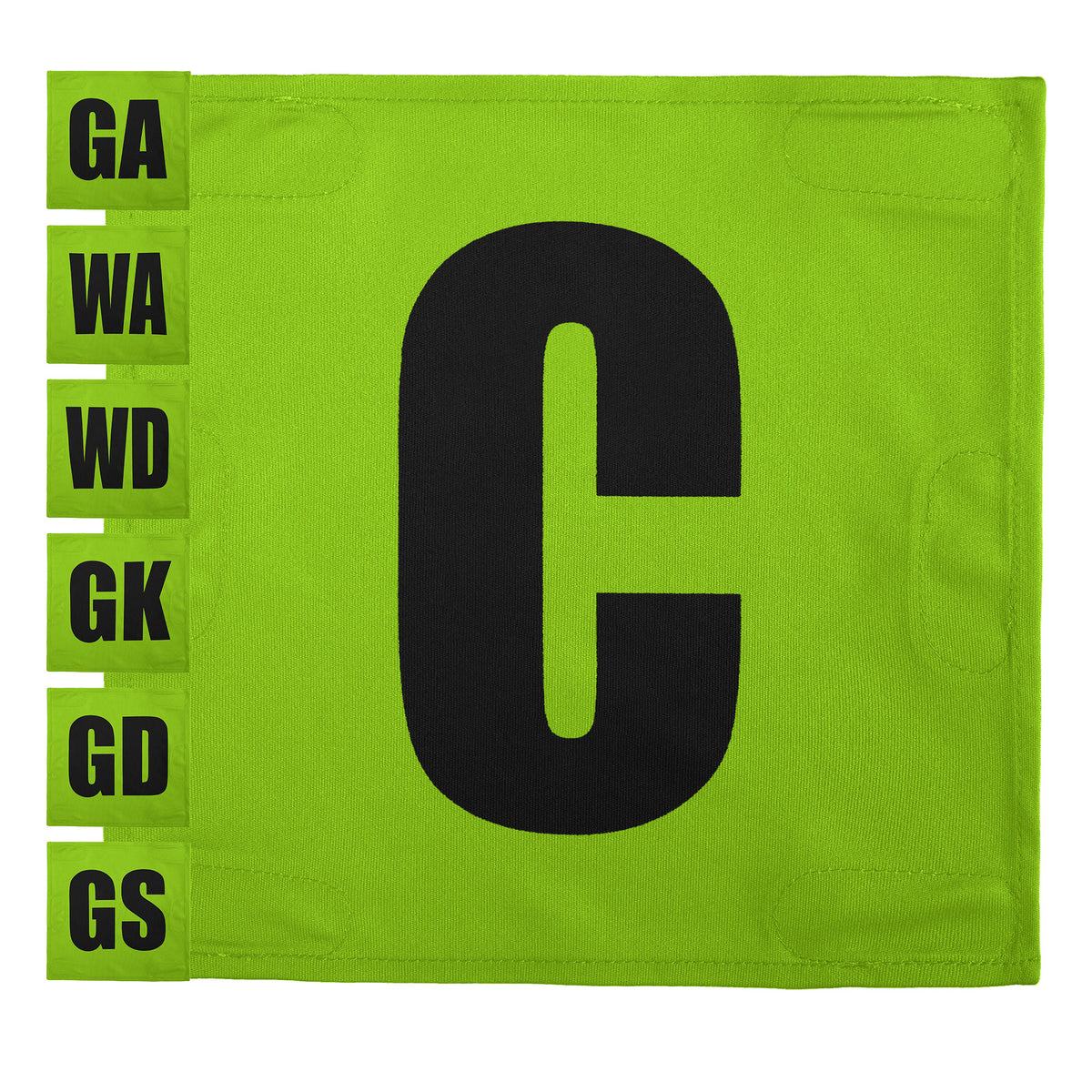 Netball Velcro Patches Set Neon Green &amp; Black