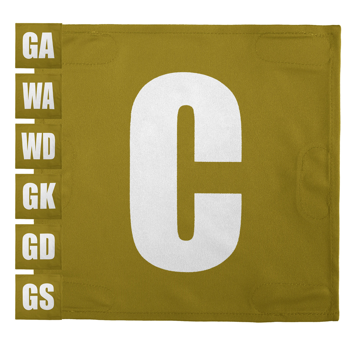 Netball Velcro Patches Set Old Gold &amp; White