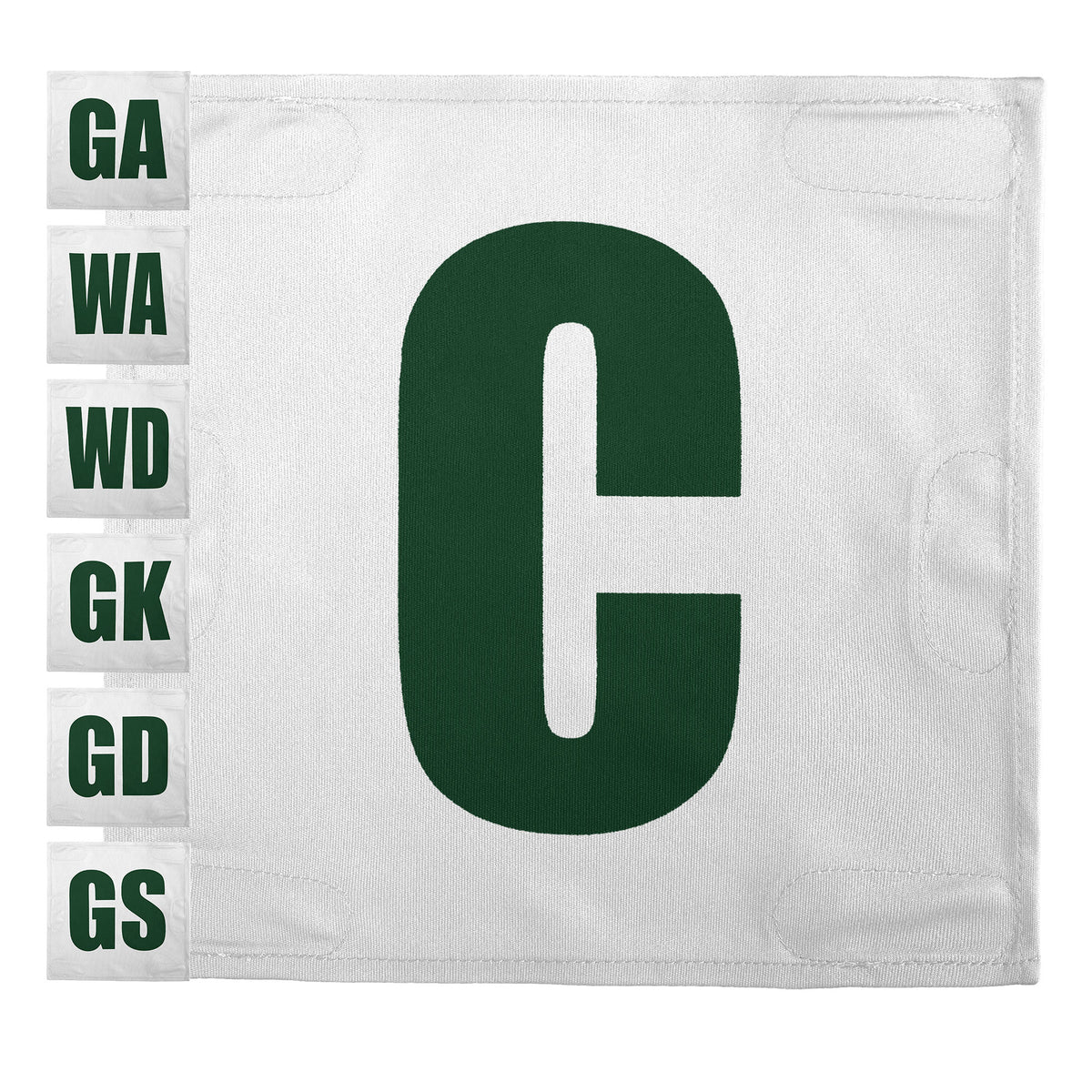 Netball Velcro Patches Set White &amp; Green