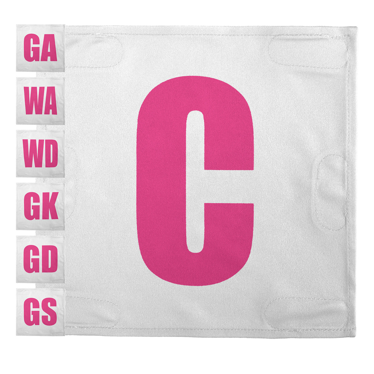 Netball Velcro Patches Set White &amp; Pink