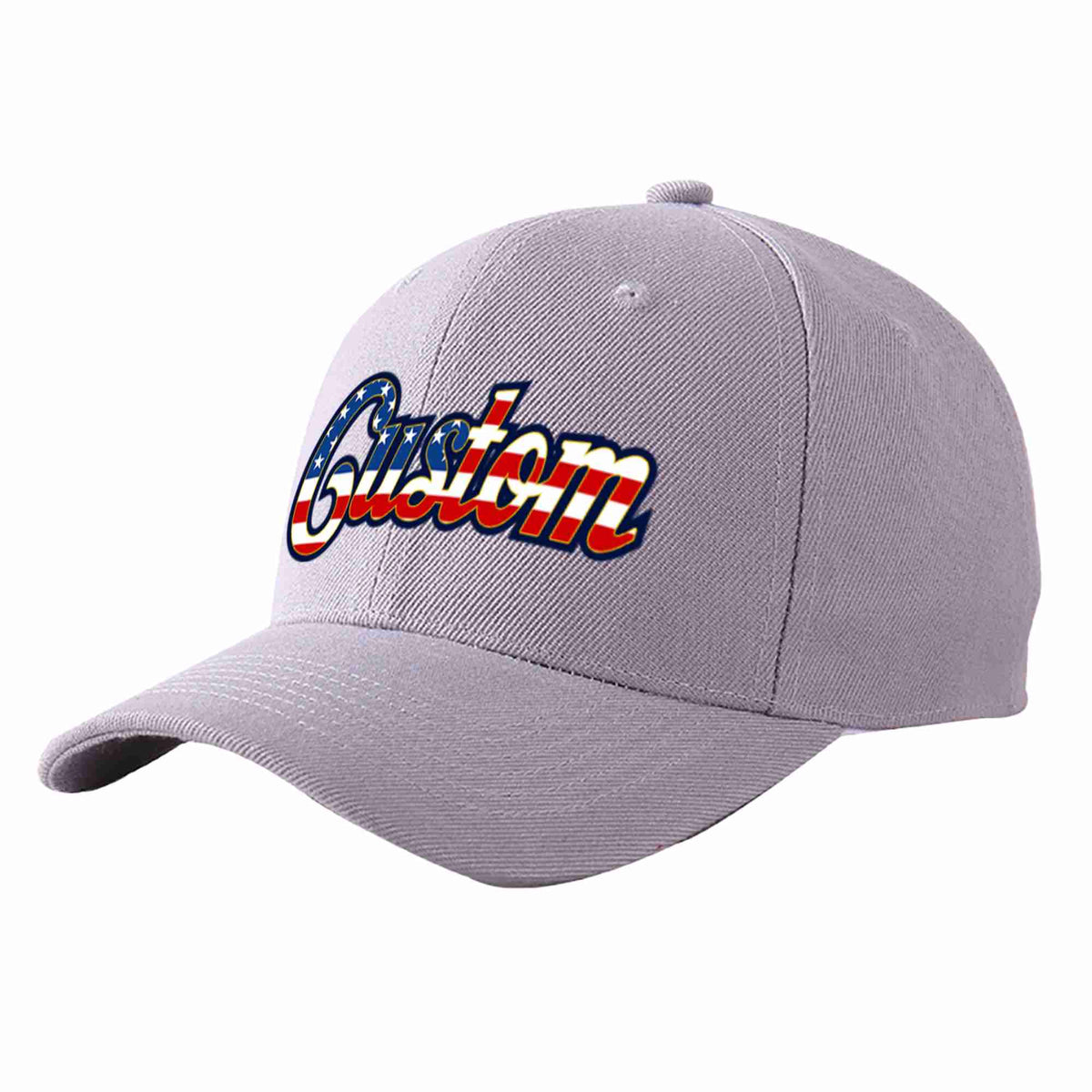Custom Gray Vintage USA Flag-Gold Curved Eaves Sport Baseball Cap Design for Men/Women/Youth