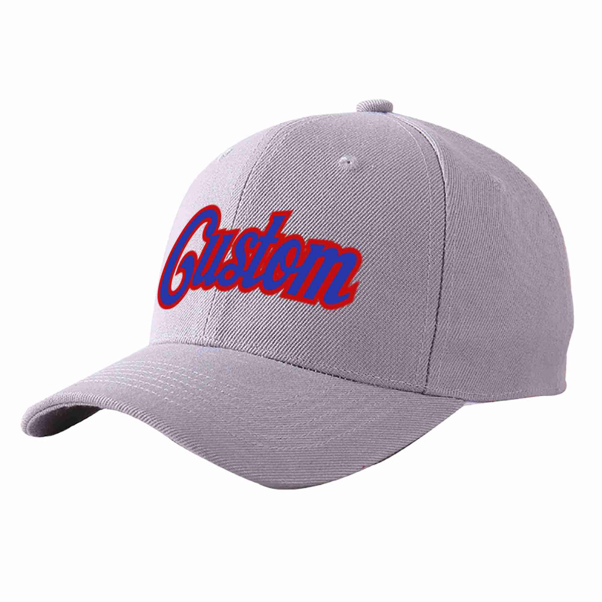 Custom Gray Royal-Red Curved Eaves Sport Baseball Cap Design for Men/Women/Youth
