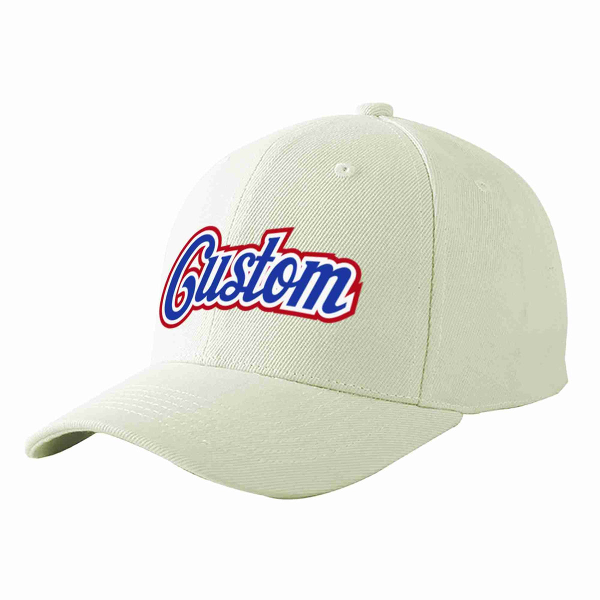 Custom Cream Royal-White Curved Eaves Sport Baseball Cap Design for Men/Women/Youth