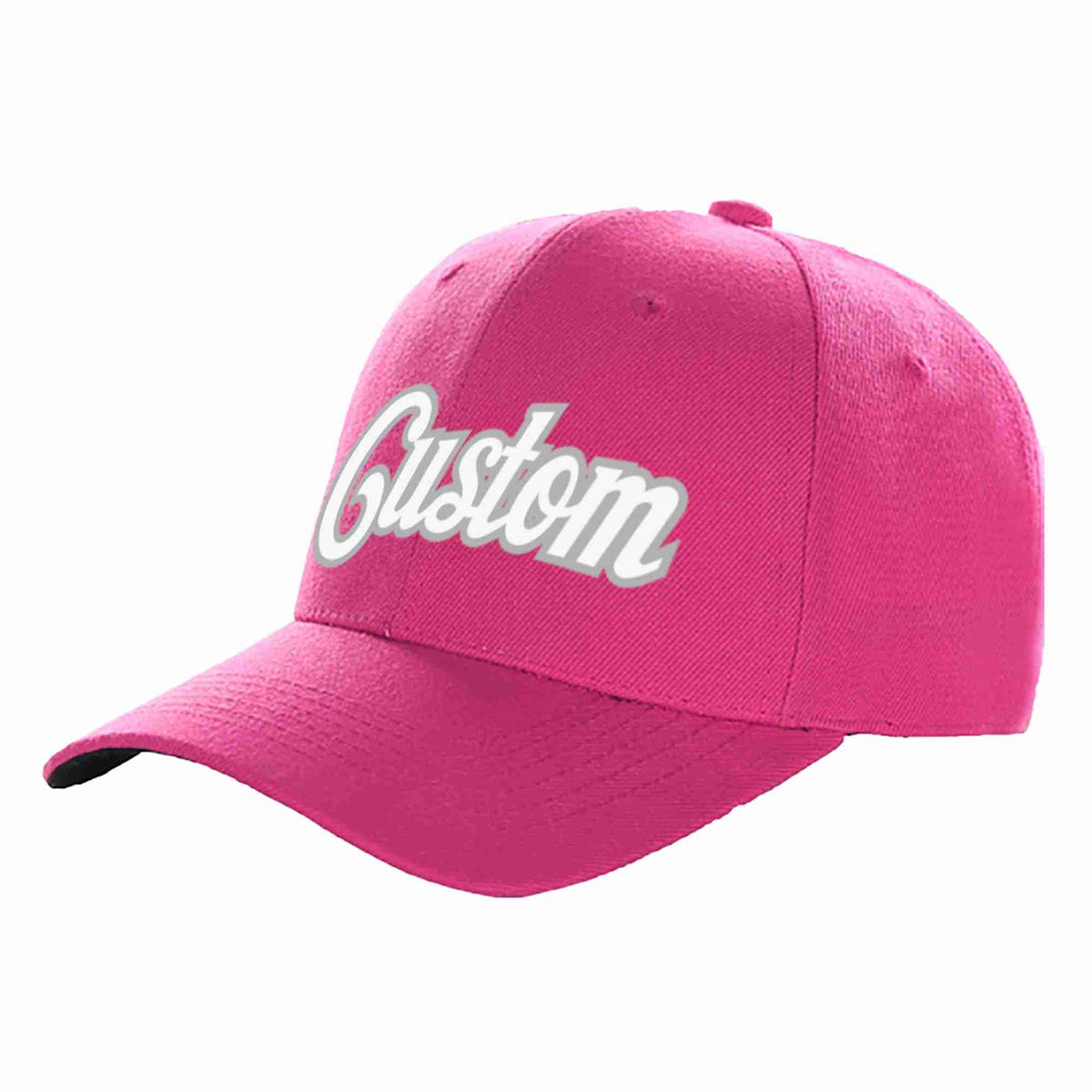 Custom Rose Red White-Gray Curved Eaves Sport Baseball Cap Design for Men/Women/Youth