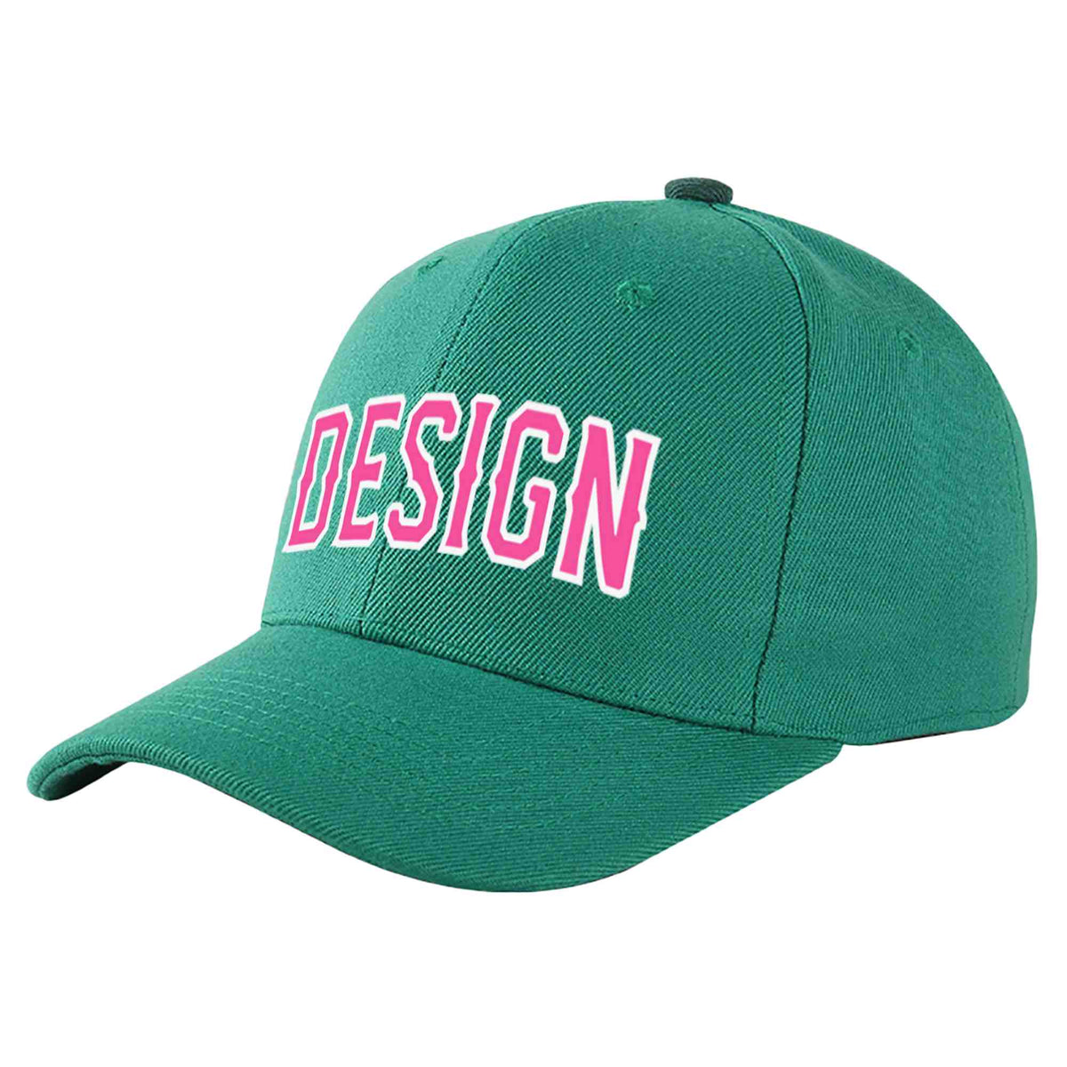 Custom Light Green Pink-White Curved Eaves Sport Design Baseball Cap