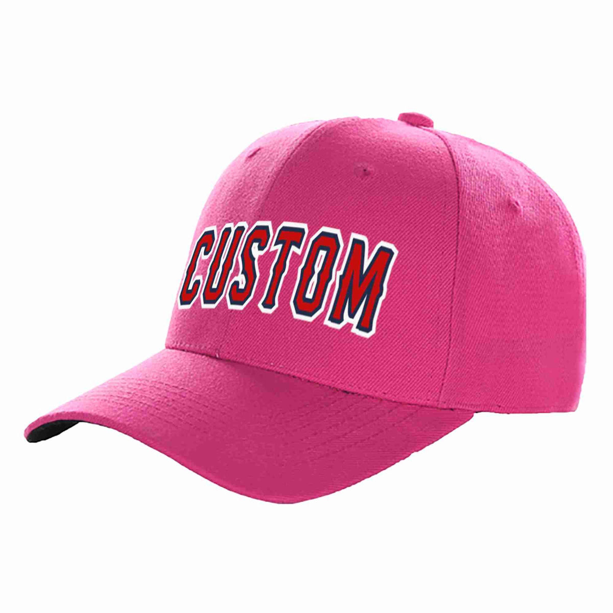 Custom Rose Red Red-Navy Curved Eaves Sport Baseball Cap Design for Men/Women/Youth