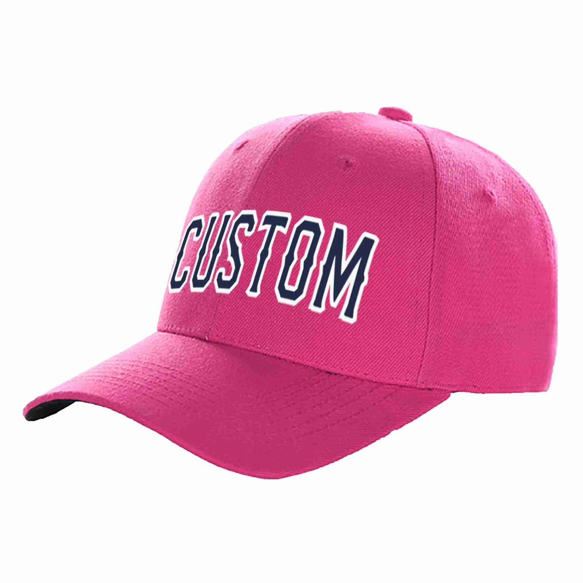Custom Rose Red Navy-White Curved Eaves Sport Baseball Cap Design for Men/Women/Youth