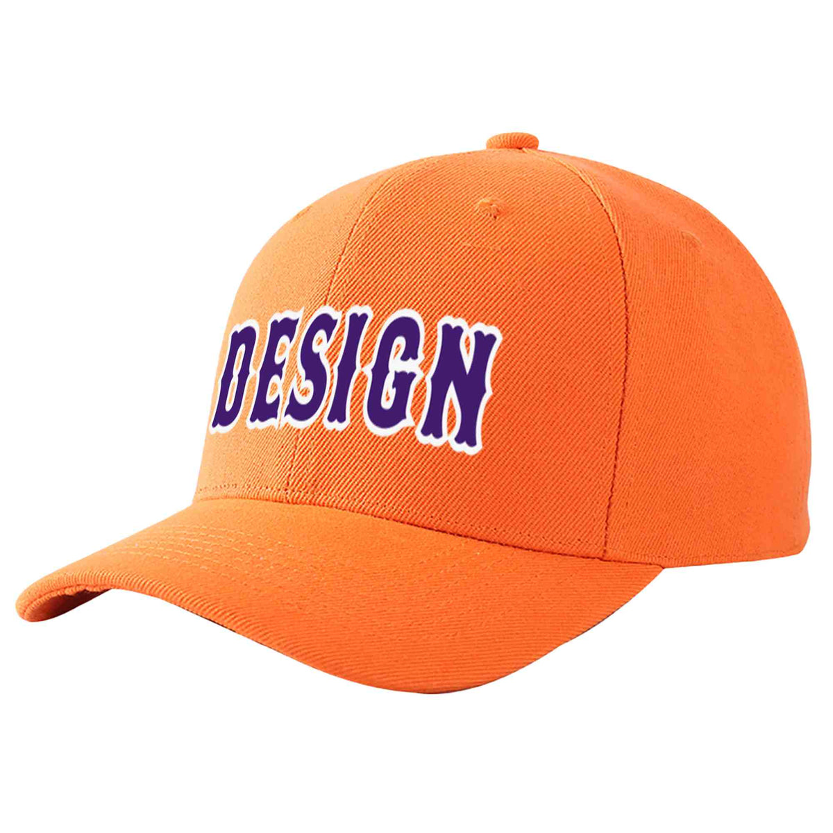 Custom Orange Purple-White Curved Eaves Sport Design Baseball Cap