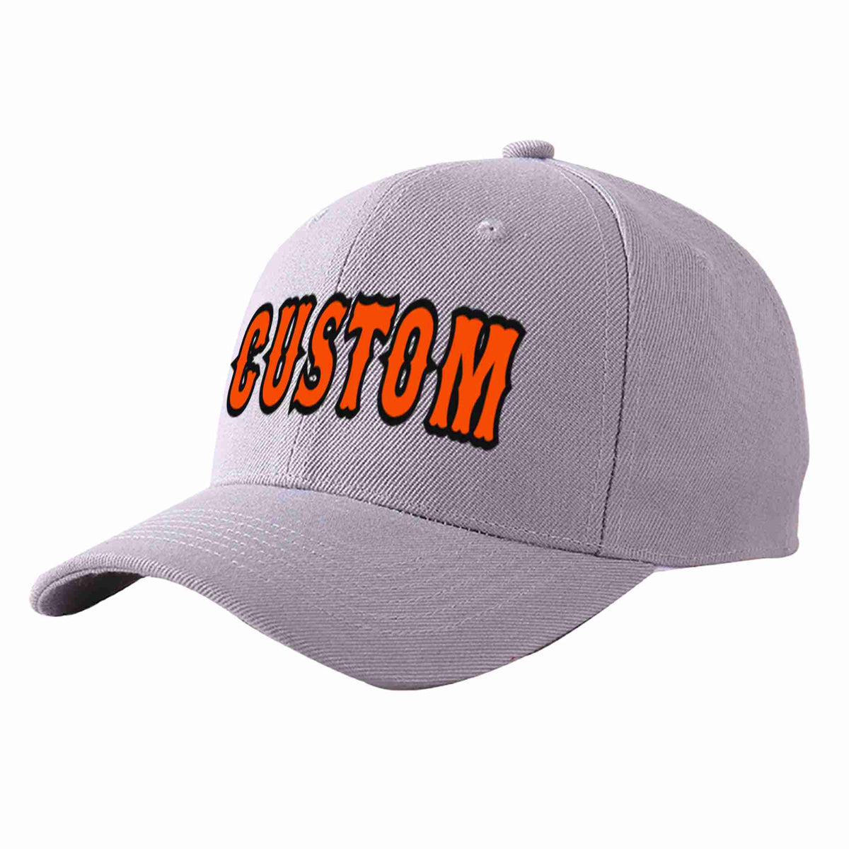Custom Gray Orange-Black Curved Eaves Sport Baseball Cap Design for Men/Women/Youth