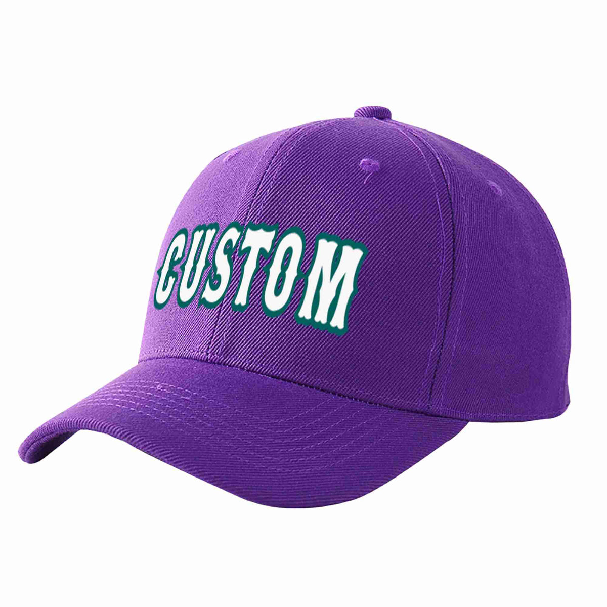 Custom Purple White-Aqua Curved Eaves Sport Baseball Cap Design for Men/Women/Youth