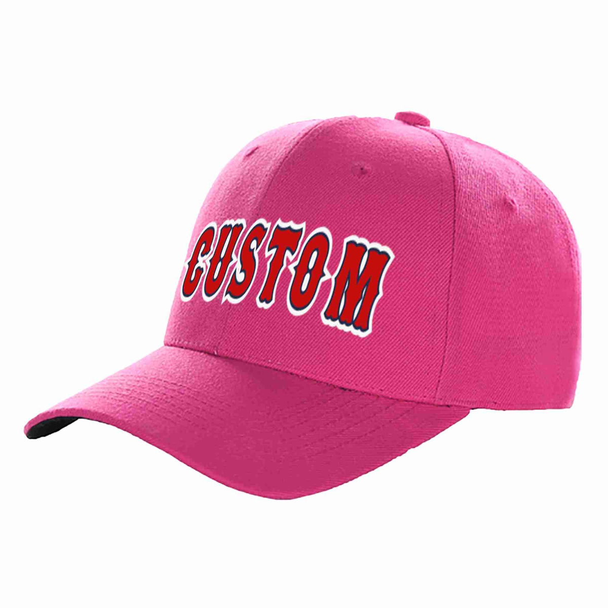Custom Rose Red Red-Navy Curved Eaves Sport Baseball Cap Design for Men/Women/Youth