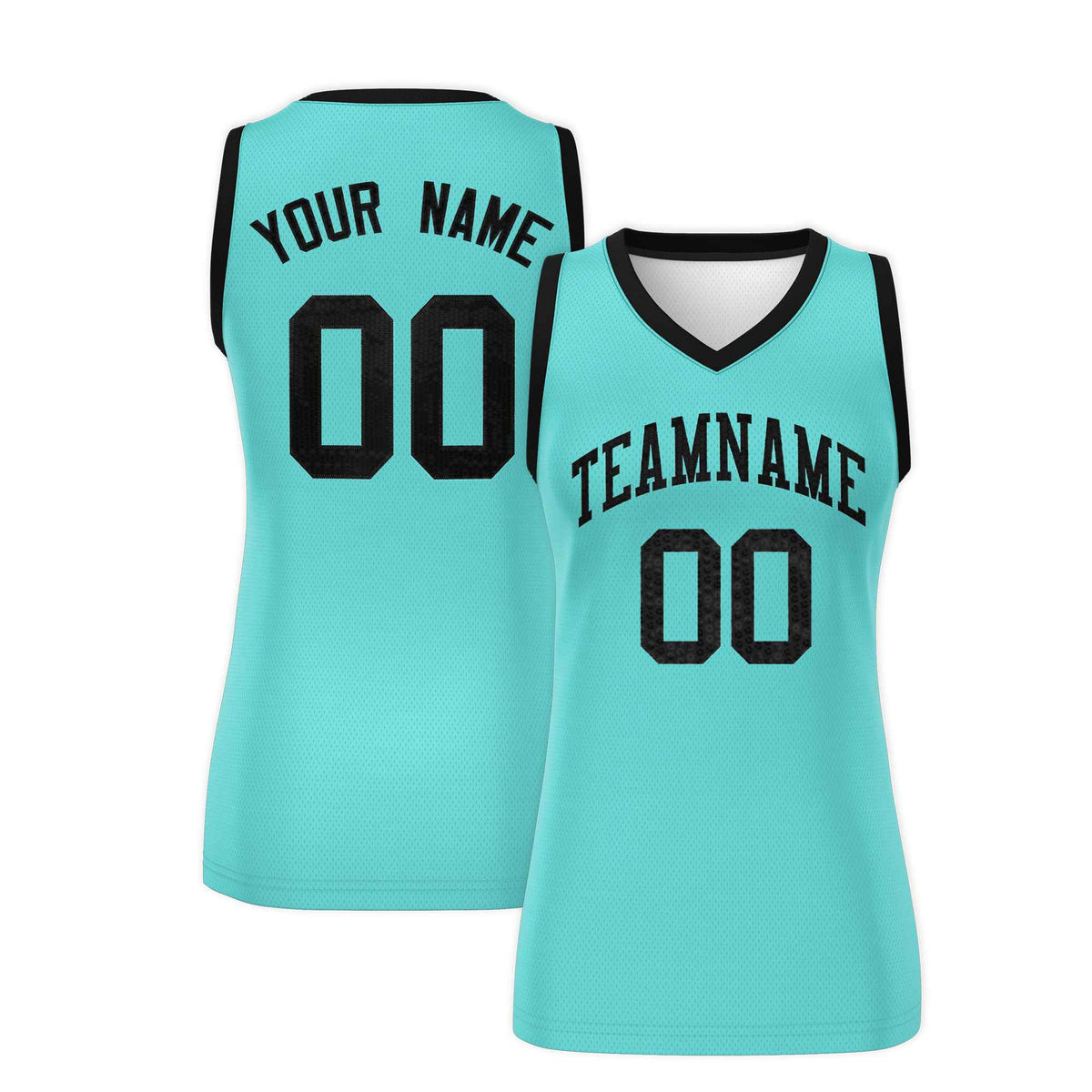 Custom Bright Green Black Women Netball Sequined Dress